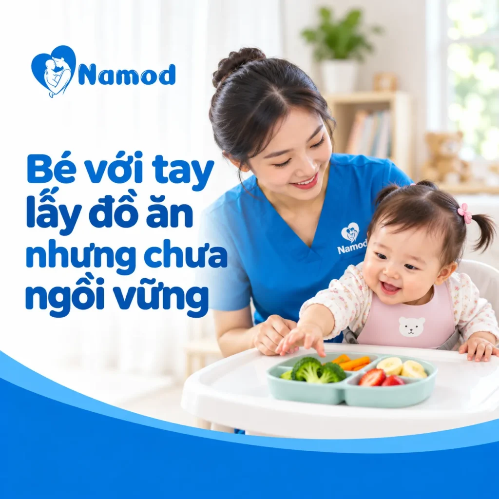 Bé ngồi chưa vững