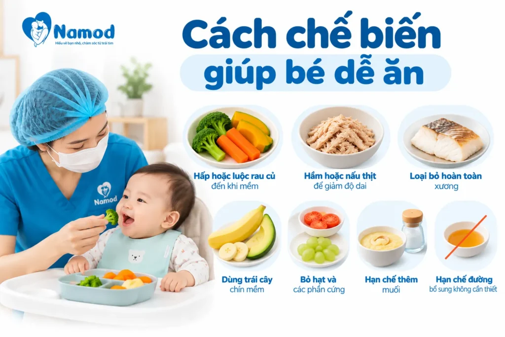 Cách chế biến giúp bé dễ ăn dặm tự chỉ huy