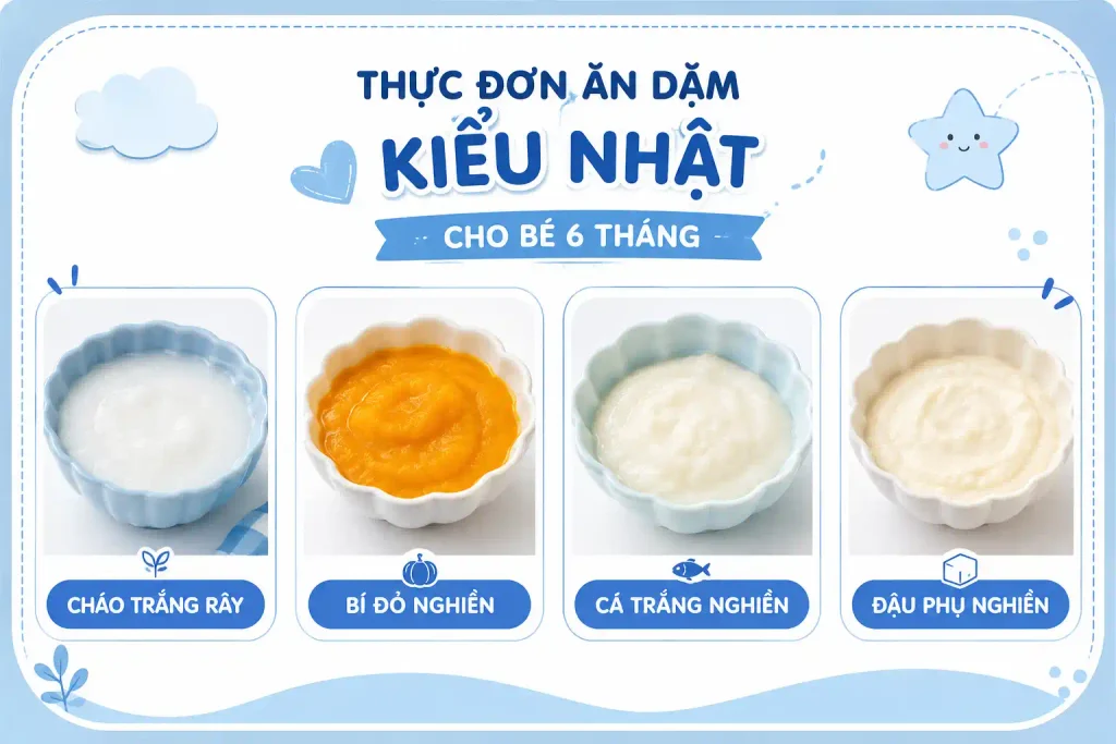 Thực đơn ăn dặm kiểu Nhật