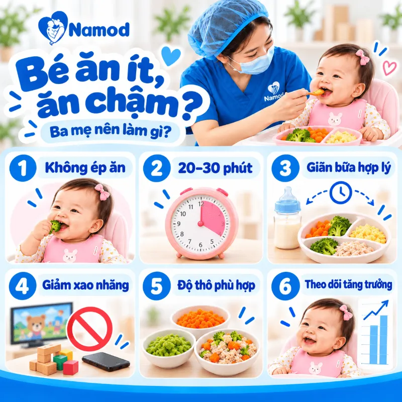 Cách cải thiện tình trạng bé ăn ít ăn chậm