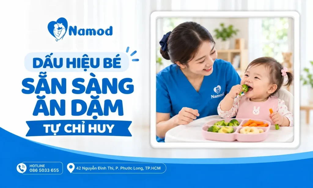 Dấu hiệu bé sẵn sàng ăn dặm tự chỉ huy
