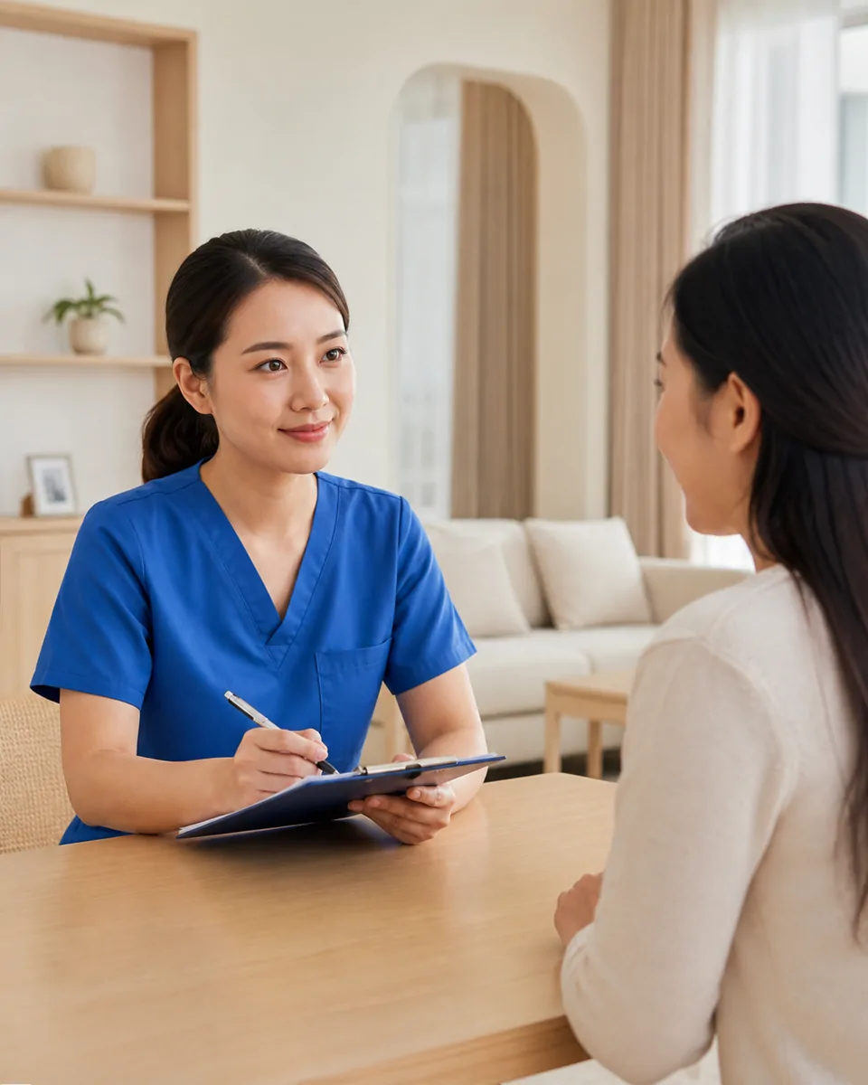 Nhân viên NAMOD tư vấn nhu cầu chăm sóc cho khách hàng